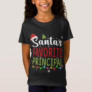 Santas Favourite Principal Christmas Pajama Santa T-Shirt