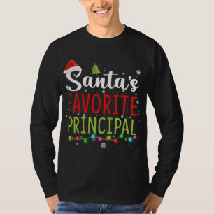 Santas Favourite Principal Christmas Pajama Santa T-Shirt