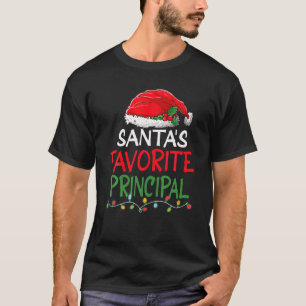 Santa's Favourite Principal Christmas Santa Claus  T-Shirt