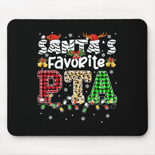Santa's Favourite PTA Christmas Physical Therapist Mouse Mat (Front)