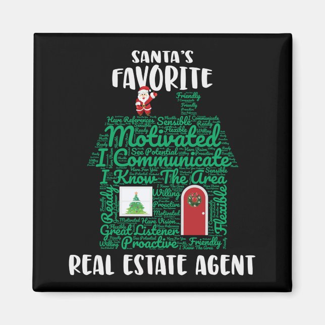 Santas Favourite Real Estate Agent Christmas Magnet (Front)