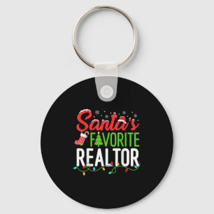 Santa's Favourite Realtor Christmas Real Estate Ag Key Ring