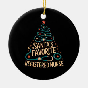 Santa's Favourite Registered Nurse Perfect For Xma Ceramic Tree Decoration