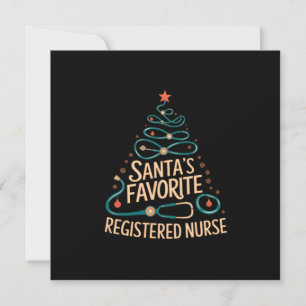 Santa's Favourite Registered Nurse Perfect For Xma Invitation