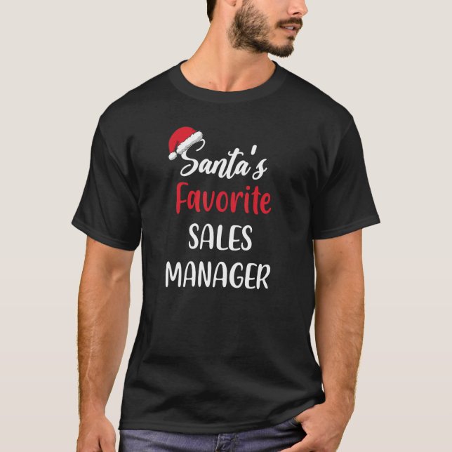 Santas Favourite Sales Manager   Christmas   Pajam T-Shirt (Front)