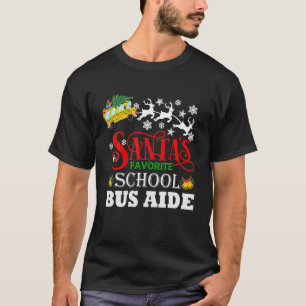 Santa's Favourite School Bus Aide Christmas Pajama T-Shirt