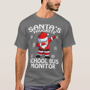 Santas Favourite School Bus Monitor Christmas T-Shirt