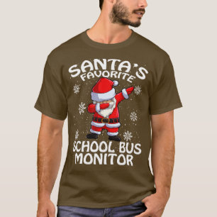 Santas Favourite School Bus Monitor Christmas T-Shirt