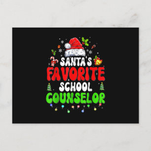 Santa's Favourite School Counsellor Family Matchin Holiday Postcard