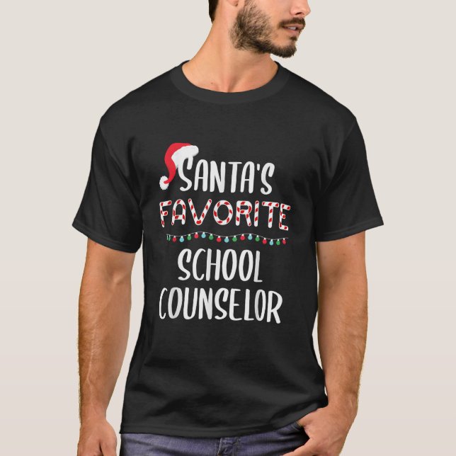 Santas Favourite School Counsellor Pyjamas Christm T-Shirt (Front)