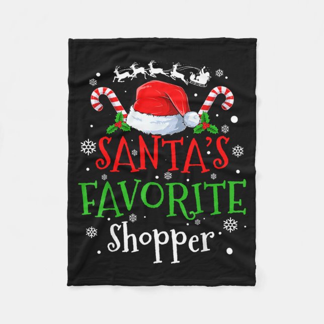 Santa's Favourite Shopper Christmas Party  Fleece Blanket (Front)
