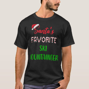Santas Favourite Ski Mountaineer Funny Skiing Ch T-Shirt