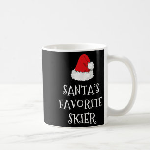 Santas Favourite Skier Christmas Hat Funny Xmas Sk Coffee Mug