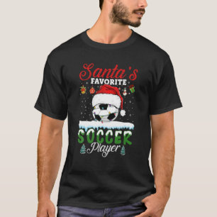 Santa's Favourite Soccer Player Christmas Football T-Shirt