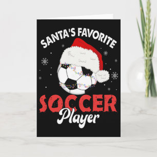 Santa's Favourite Soccer Player Christmas Pyjamas  Card
