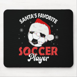 Santa's Favourite Soccer Player Christmas Pyjamas Mouse Mat