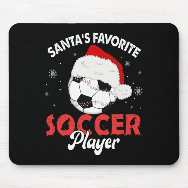 Santa's Favourite Soccer Player Christmas Pyjamas  Mouse Mat (Front)