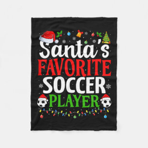 Santa's Favourite Soccer Player Xmas Funny Christm Fleece Blanket