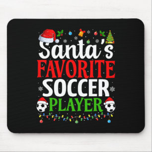 Santa's Favourite Soccer Player Xmas Funny Christm Mouse Mat