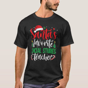 Santa's Favourite Social Studies Teacher Christmas T-Shirt