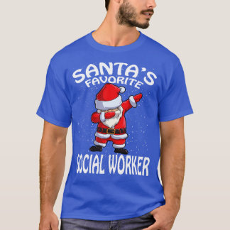 Santas Favourite Social Worker Christmas T-Shirt