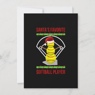 Santa's Favourite Softball Player Softball mum xma Invitation