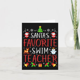 Santa's Favourite Swim Teacher Xmas Matching  Card