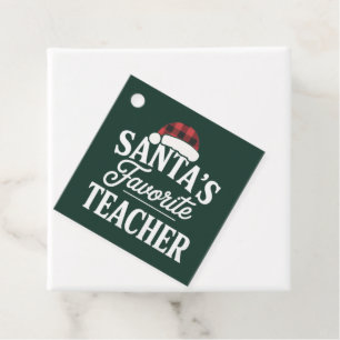 Santa's Favourite Teacher Christmas Teach Students Favour Tags