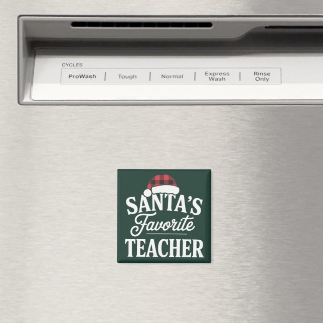Santa's Favourite Teacher Christmas Teach Students Magnet (In Situ (Dishwasher))