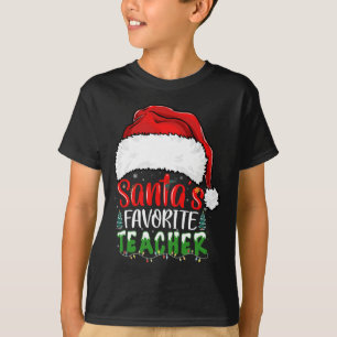 Santa's Favourite Teacher Fun Christmas Teacher T-Shirt