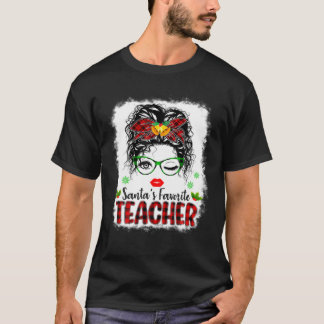 Santa's Favourite Teacher Funny Christmas Santa Re T-Shirt