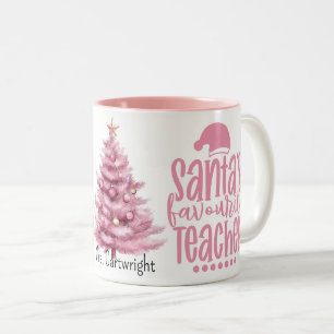 Santa's Favourite Teacher Two-Tone Coffee Mug