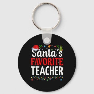 Santa's Favourite Teacher Xmas Funny Christmas Tea Key Ring