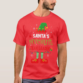 Santas Favourite Team Leader Elf Merry Christmas T-Shirt