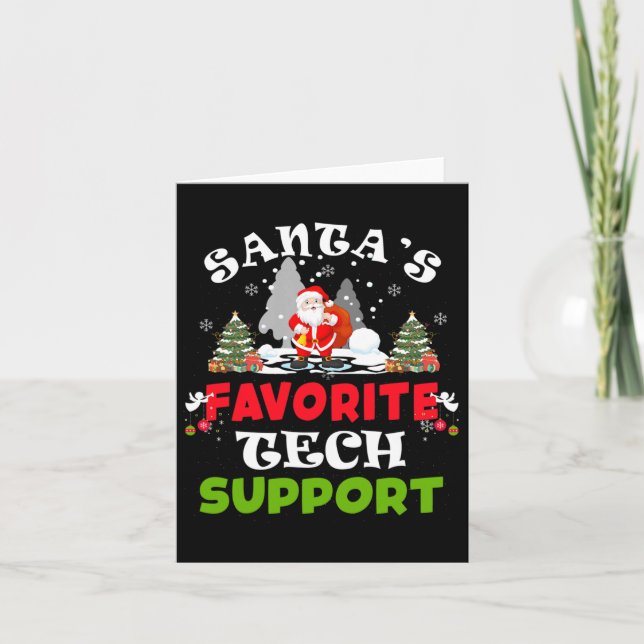 Santa's Favourite Tech Support Funny Christmas Vac Card (Front)