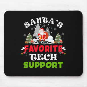 Santa's Favourite Tech Support Funny Christmas Vac Mouse Mat