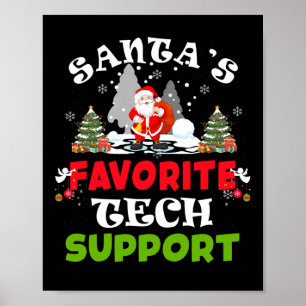 Santa's Favourite Tech Support Funny Christmas Vac Poster