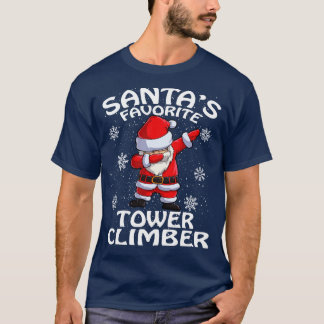 Santas Favourite Tower Climber Christmas T-Shirt