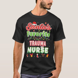 Santa's Favourite Trauma Nurse Christmas Santa Hat T-Shirt
