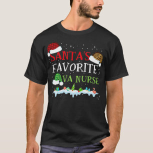 Santa's Favourite VA Nurse Funny Christmas Gift  T-Shirt