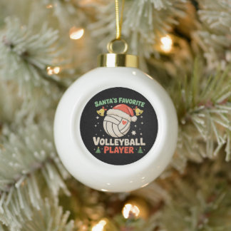 Santa's Favourite Volleyball Player Christmas Xmas Ceramic Ball Christmas Ornament
