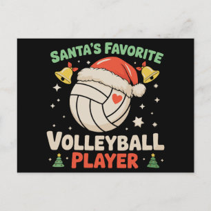 Santa's Favourite Volleyball Player Christmas Xmas Holiday Postcard