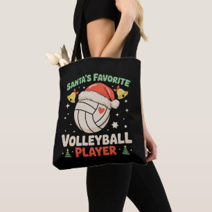 Santa's Favourite Volleyball Player Christmas Xmas Tote Bag