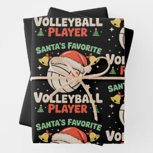Santa's Favourite Volleyball Player Christmas Xmas Wrapping Paper Sheet