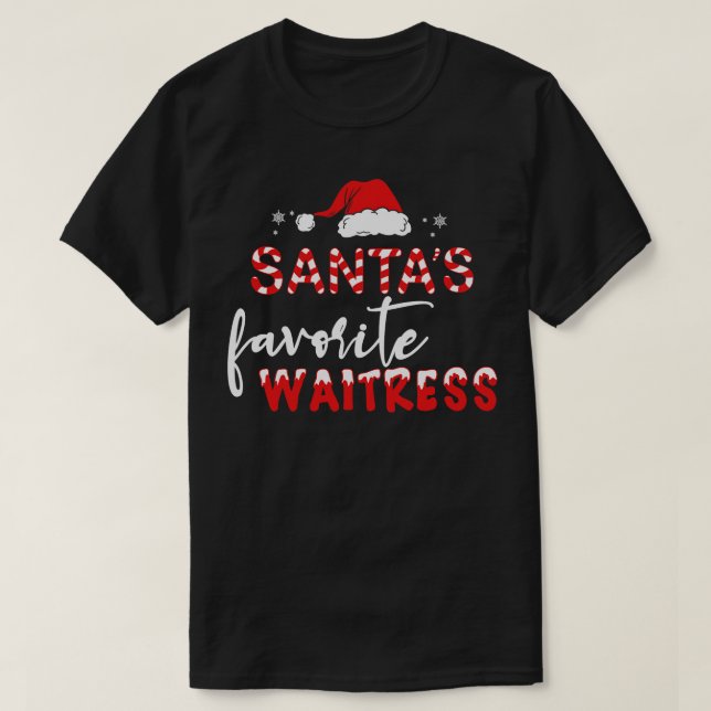 Santas Favourite waitress T-Shirt (Design Front)