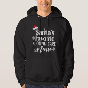 Santa's Favourite Wound Care Nurse Santa Hat Chris Hoodie