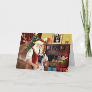 Santa's Fawn Great Dane Holiday Card