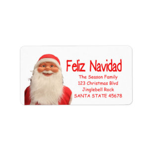 Santa's Feliz Navidad Christmas label