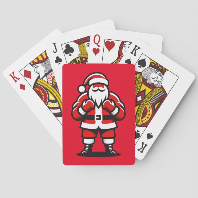 Santa's Festive Fight Night Playing Cards (Back)