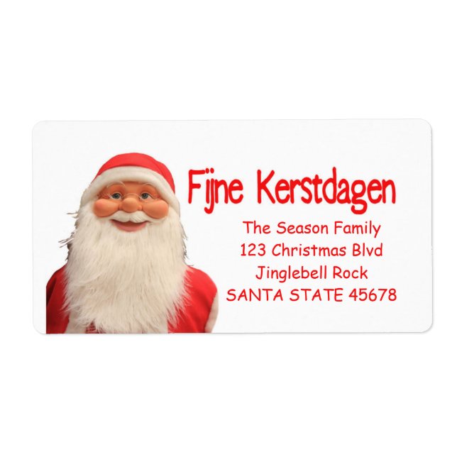 Santa's Fijne Kerstdagen Christmas label (Front)
